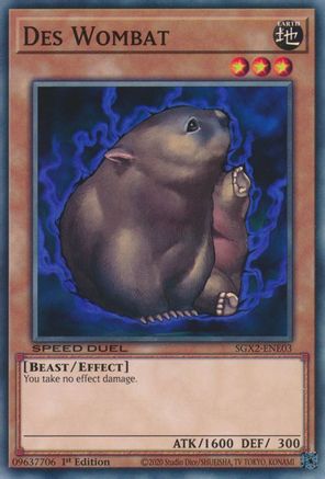 Des Wombat (SGX2-ENE03) - Speed Duel GX: Midterm Paradox 1st Edition Speed Duel GX: Midterm Paradox Yugioh Single  Squirtle Squad Card Shop.