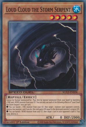 Loud Cloud the Storm Serpent (SGX2-ENE06) - Speed Duel GX: Midterm Paradox 1st Edition Speed Duel GX: Midterm Paradox Yugioh Single  Squirtle Squad Card Shop.