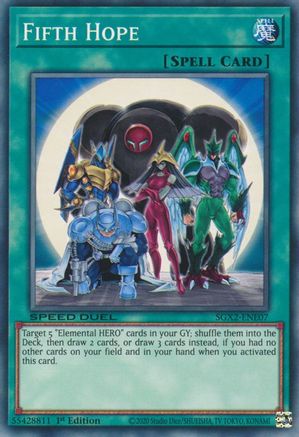 Fifth Hope (SGX2-ENE07) - Speed Duel GX: Midterm Paradox 1st Edition Speed Duel GX: Midterm Paradox Yugioh Single  Squirtle Squad Card Shop.