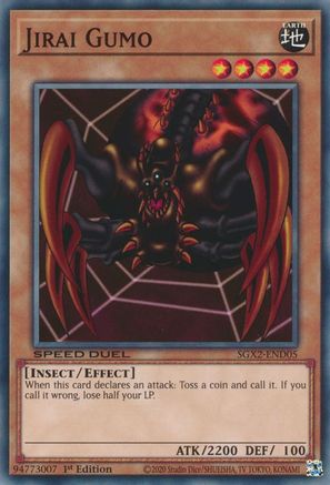 Jirai Gumo (SGX2-END05) - Speed Duel GX: Midterm Paradox 1st Edition Speed Duel GX: Midterm Paradox Yugioh Single  Squirtle Squad Card Shop.