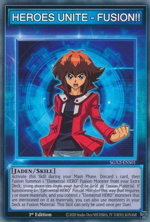 HEROES UNITE - FUSION!! (SGX2-ENS01) - Speed Duel GX: Midterm Paradox 1st Edition Speed Duel GX: Midterm Paradox Yugioh Single  Squirtle Squad Card Shop.