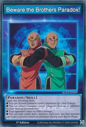 Beware the Brothers Paradox! (SGX2-ENS09) - Speed Duel GX: Midterm Paradox 1st Edition Speed Duel GX: Midterm Paradox Yugioh Single  Squirtle Squad Card Shop.