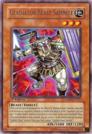 Gladiator Beast Samnite (CRMS-EN027) - Crimson Crisis 1st Edition Crimson Crisis Yugioh Single  Squirtle Squad Card Shop.