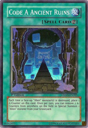 Code A Ancient Ruins (CRMS-EN088) - Crimson Crisis 1st Edition Crimson Crisis Yugioh Single  Squirtle Squad Card Shop.
