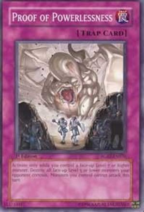 Proof of Powerlessness (RGBT-EN076) - Raging Battle Unlimited Raging Battle Yugioh Single  Squirtle Squad Card Shop.