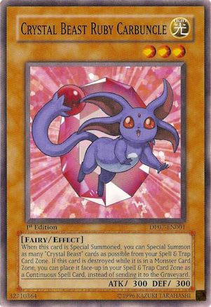 Crystal Beast Ruby Carbuncle (DP07-EN001) - Duelist Pack 7: Jesse Anderson Unlimited Duelist Pack 7: Jesse Anderson Yugioh Single  Squirtle Squad Card Shop.