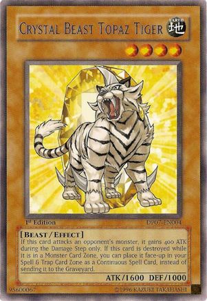 Crystal Beast Topaz Tiger (DP07-EN004) - Duelist Pack 7: Jesse Anderson 1st Edition Duelist Pack 7: Jesse Anderson Yugioh Single  Squirtle Squad Card Shop.