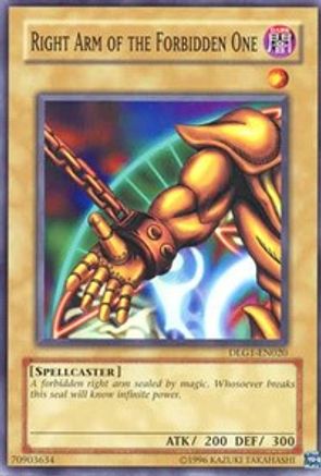 Right Arm of the Forbidden One (DLG1-EN020) - Dark Legends Unlimited Dark Legends Yugioh Single  Squirtle Squad Card Shop.