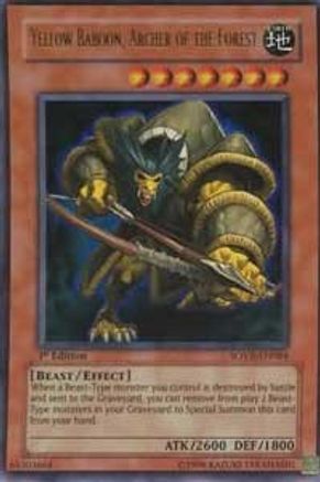 Yellow Baboon, Archer of the Forest (SOVR-EN084) - Stardust Overdrive 1st Edition Stardust Overdrive Yugioh Single  Squirtle Squad Card Shop.
