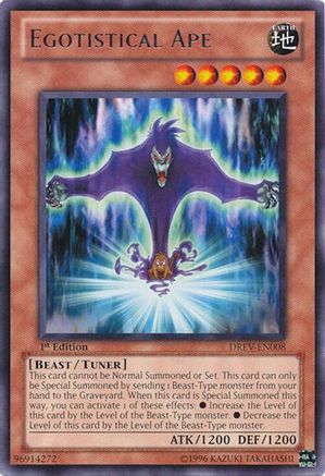 Egotistical Ape (DREV-EN008) - Duelist Revolution 1st Edition Duelist Revolution Yugioh Single  Squirtle Squad Card Shop.