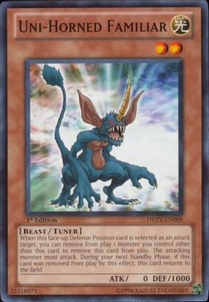 Uni-Horned Familiar (DREV-EN009) - Duelist Revolution Unlimited Duelist Revolution Yugioh Single  Squirtle Squad Card Shop.
