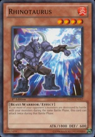 Rhinotaurus (DREV-EN017) - Duelist Revolution 1st Edition Duelist Revolution Yugioh Single  Squirtle Squad Card Shop.