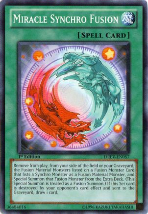 Miracle Synchro Fusion (DREV-EN057) - Duelist Revolution Unlimited Duelist Revolution Yugioh Single  Squirtle Squad Card Shop.