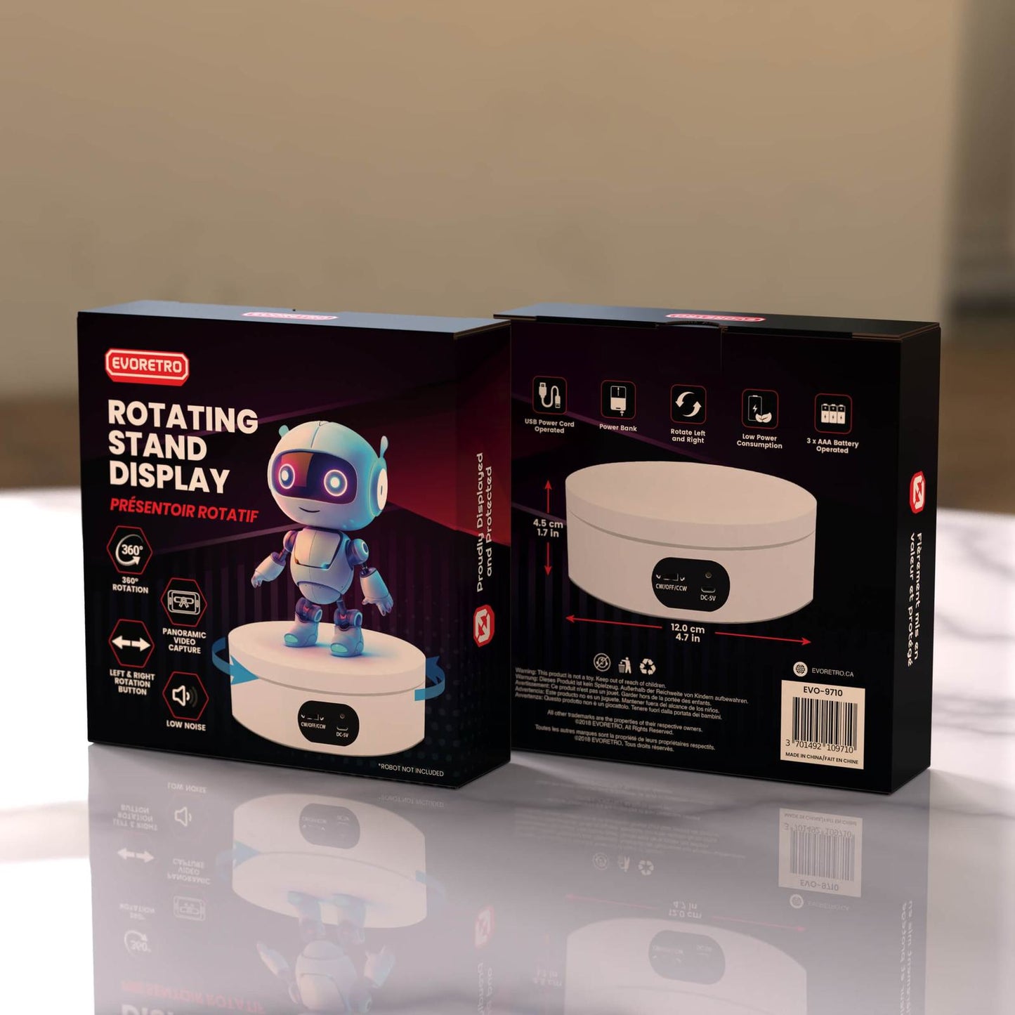 EVORETRO 360 Degrees Automatic Rotating Display EVORETRO Canada Stand  Squirtle Squad Card Shop.