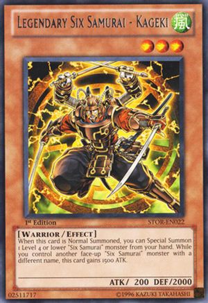 Legendary Six Samurai - Kageki (STOR-EN022) - Storm of Ragnarok 1st Edition Storm of Ragnarok Yugioh Single  Squirtle Squad Card Shop.