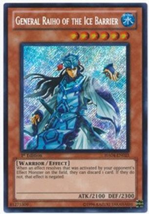 General Raiho of the Ice Barrier (HA04-EN025) - Hidden Arsenal 4 Unlimited Hidden Arsenal 4 Yugioh Single  Squirtle Squad Card Shop.