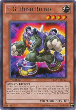 T.G. Rush Rhino (EXVC-EN021) - Extreme Victory 1st Edition Extreme Victory Yugioh Single  Squirtle Squad Card Shop.