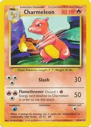 Charmeleon 024/102 - Base Set Unlimited - Uncommon Pokémon Card Base Set Pokemon Single  Squirtle Squad Card Shop.