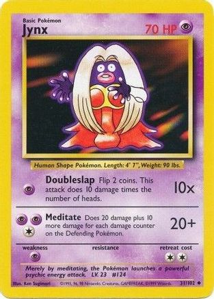 Jynx 031  Base Set - Uncommon Base Set Pokemon Single  Squirtle Squad Card Shop.
