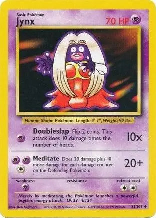 Jynx 031  Base Set - Uncommon Base Set Pokemon Single  Squirtle Squad Card Shop.