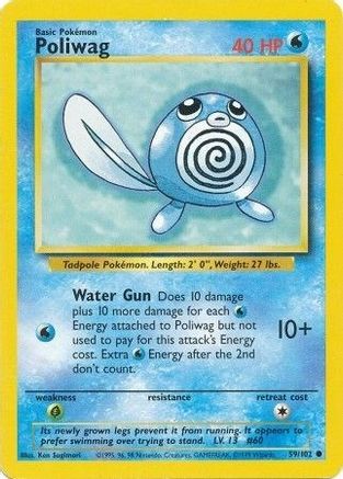 Poliwag 059  Base Set - Common Base Set Pokemon Single  Squirtle Squad Card Shop.