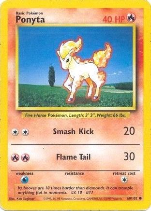 Ponyta 060/102 - Base Set Unlimited - Common Pokémon Card