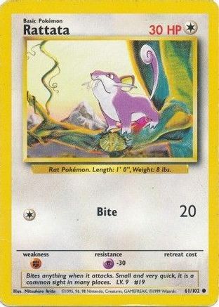 Rattata 061  Base Set - Common Base Set Pokemon Single  Squirtle Squad Card Shop.