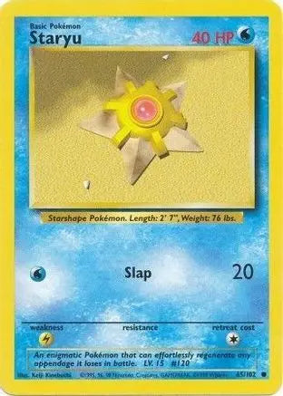 Staryu 065/102 - Base Set Unlimited - Common Pokémon Card Base Set Pokemon Single  Squirtle Squad Card Shop.