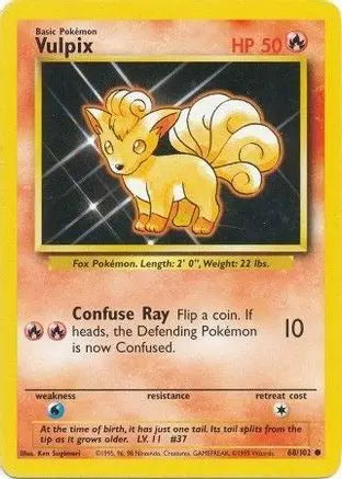 Vulpix 068/102 - Base Set Unlimited - Common Pokémon Card Base Set Pokemon Single  Squirtle Squad Card Shop.