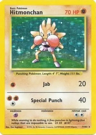 Hitmonchan 007 - Holofoil Base Set - Holo Rare Base Set Pokemon Single  Squirtle Squad Card Shop.