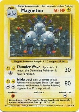 Magneton 009/102 - Base Set Unlimited - Holo Pokémon Card Base Set Pokemon Single  Squirtle Squad Card Shop.