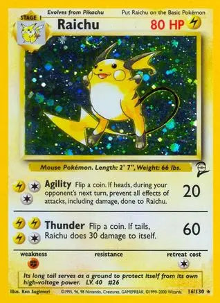 WOTC - Base Set 2 - Raichu 016/130 - Holo