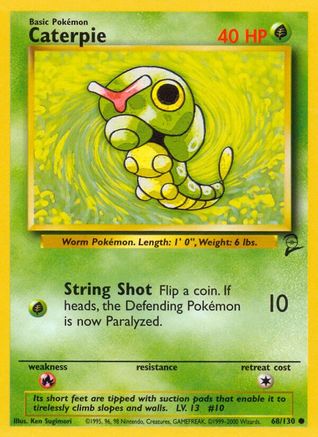 Caterpie 068  Base Set 2 - Common Base Set 2 Pokemon Single  Squirtle Squad Card Shop.