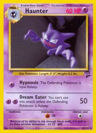 Haunter 043  Base Set 2 - Uncommon Base Set 2 Pokemon Single  Squirtle Squad Card Shop.