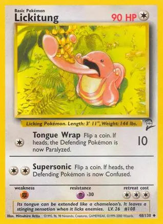 Lickitung 048  Base Set 2 - Uncommon Base Set 2 Pokemon Single  Squirtle Squad Card Shop.