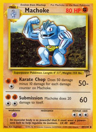 Machoke 049  Base Set 2 - Uncommon Base Set 2 Pokemon Single  Squirtle Squad Card Shop.