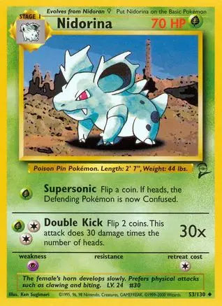 Nidorina 053  Base Set 2 - Uncommon Base Set 2 Pokemon Single  Squirtle Squad Card Shop.