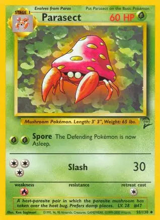 Parasect 055  Base Set 2 - Uncommon Base Set 2 Pokemon Single  Squirtle Squad Card Shop.