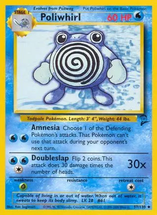 Poliwhirl 057  Base Set 2 - Uncommon Base Set 2 Pokemon Single  Squirtle Squad Card Shop.