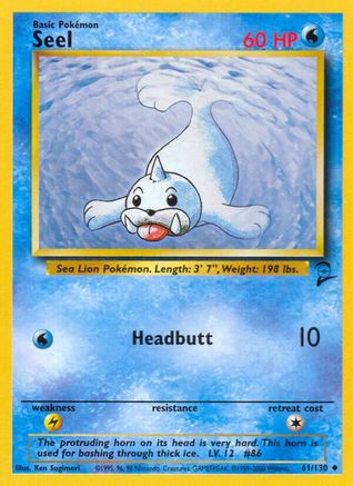 Seel 061  Base Set 2 - Uncommon Base Set 2 Pokemon Single  Squirtle Squad Card Shop.