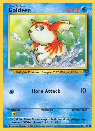 Goldeen 076  Base Set 2 - Common Base Set 2 Pokemon Single  Squirtle Squad Card Shop.