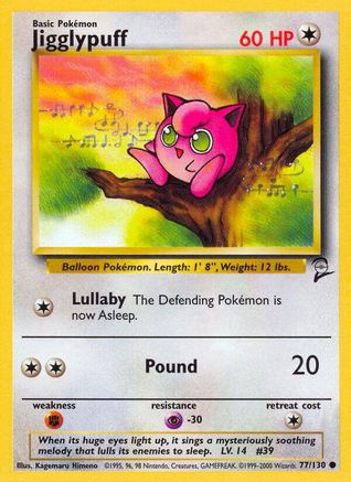 Jigglypuff 077  Base Set 2 - Common Base Set 2 Pokemon Single  Squirtle Squad Card Shop.