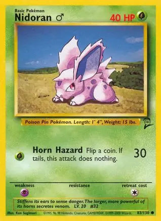 Nidoran M 083  Base Set 2 - Common Base Set 2 Pokemon Single  Squirtle Squad Card Shop.