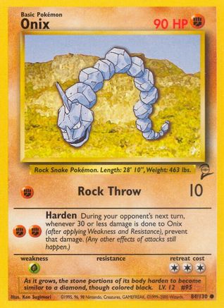 Onix 084  Base Set 2 - Common Base Set 2 Pokemon Single  Squirtle Squad Card Shop.