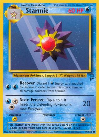 Starmie 094  Base Set 2 - Common Base Set 2 Pokemon Single  Squirtle Squad Card Shop.