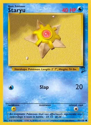 Staryu 095  Base Set 2 - Common Base Set 2 Pokemon Single  Squirtle Squad Card Shop.