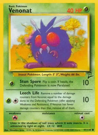 Venonat 097  Base Set 2 - Common Base Set 2 Pokemon Single  Squirtle Squad Card Shop.