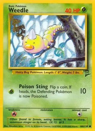 Weedle 100  Base Set 2 - Common Base Set 2 Pokemon Single  Squirtle Squad Card Shop.
