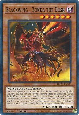 Blackwing - Zonda the Dusk (DABL-EN005) - Darkwing Blast 1st Edition Darkwing Blast Yugioh Single  Squirtle Squad Card Shop.