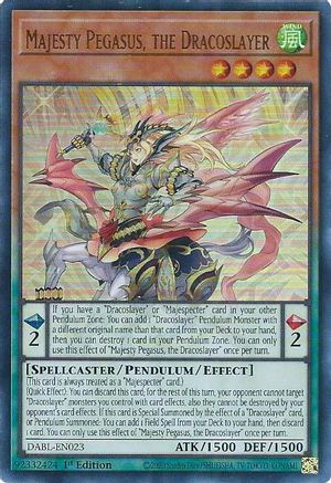 Majesty Pegasus, the Dracoslayer (DABL-EN023) - Darkwing Blast 1st Edition Darkwing Blast Yugioh Single  Squirtle Squad Card Shop.